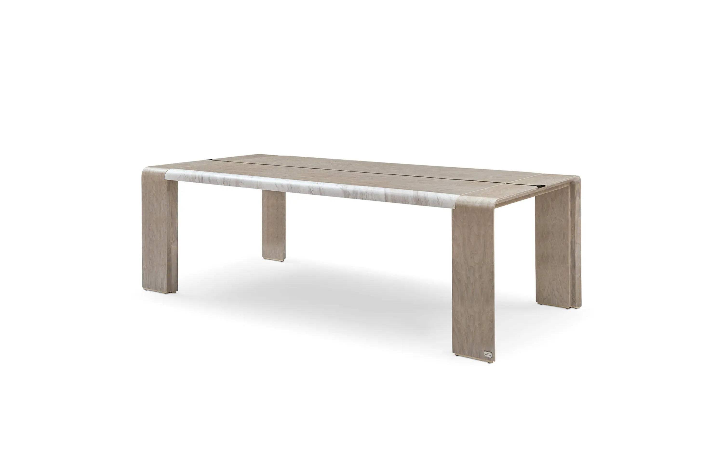 Table à manger rectangulaire en marbre très brillant pour intérieurs modernes haut de gamme