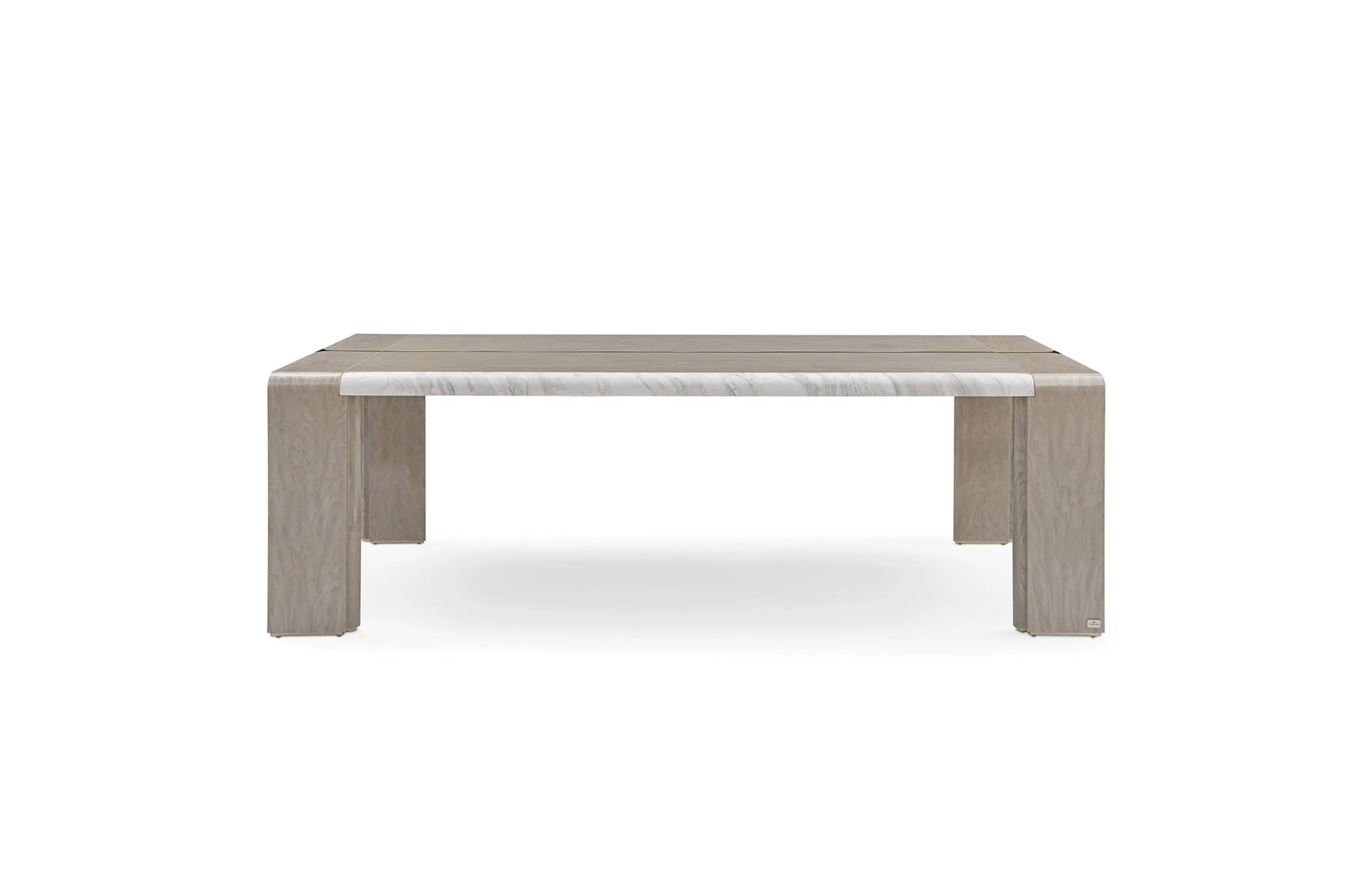 Table à manger rectangulaire en marbre très brillant pour intérieurs modernes haut de gamme