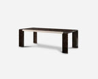 Table à manger rectangulaire en marbre très brillant pour intérieurs modernes haut de gamme