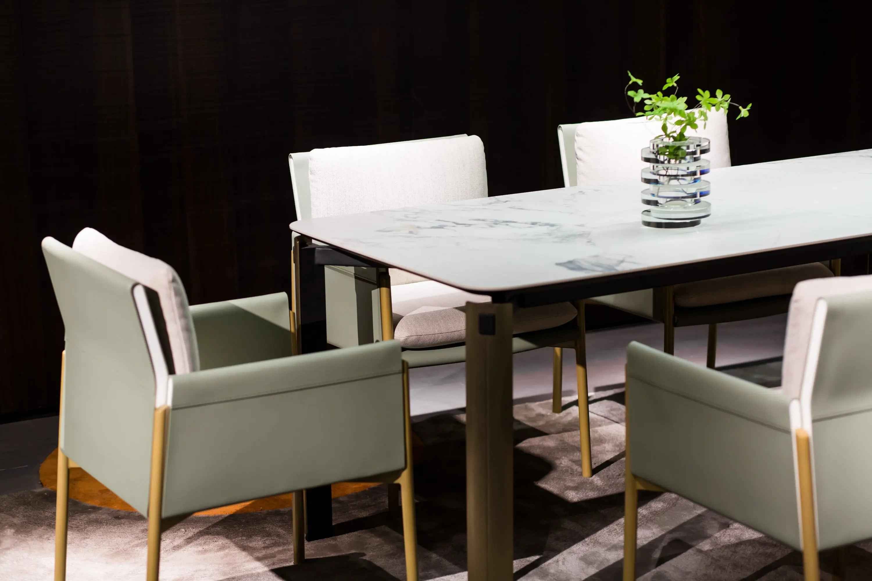 Table à manger minimaliste italien Morandi White Rock Plate HA-2016-1