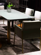 Table à manger minimaliste italien Morandi White Rock Plate HA-2016-1