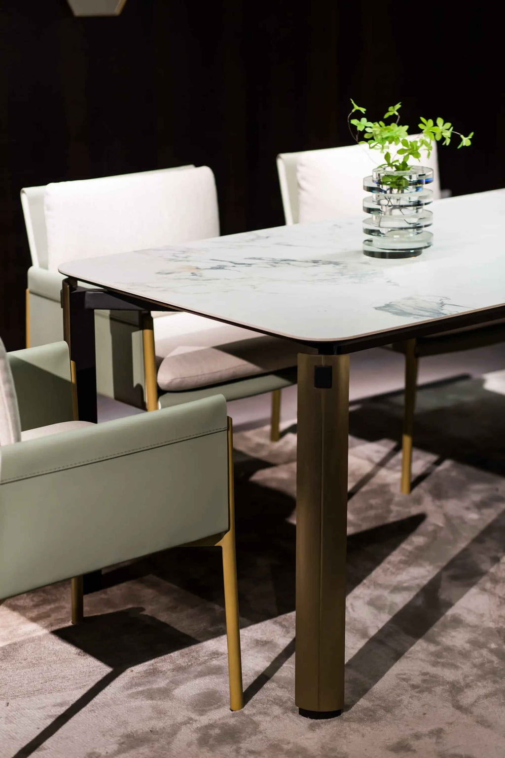 Table à manger minimaliste italien Morandi White Rock Plate HA-2016-1