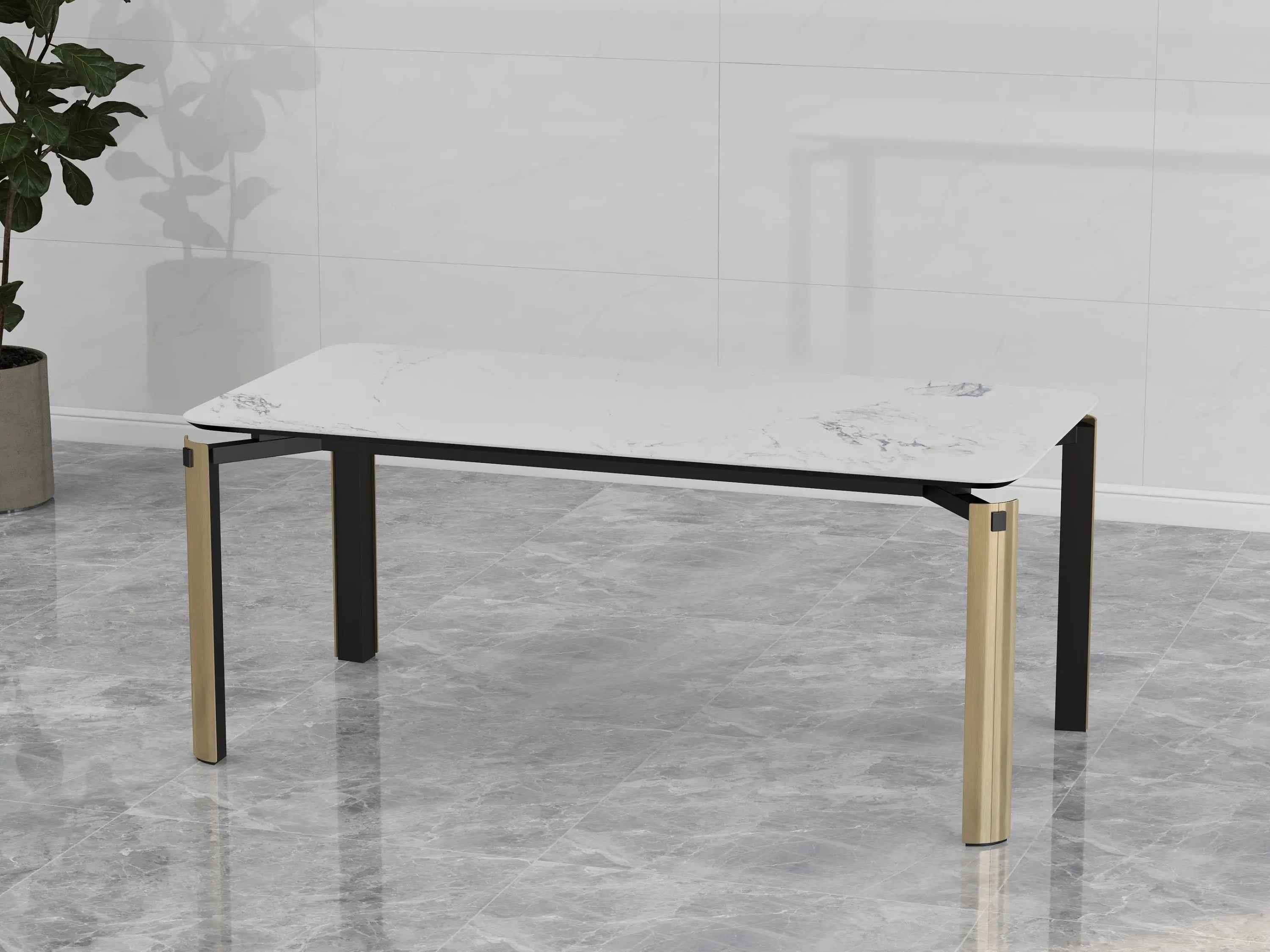 Table à manger minimaliste italien Morandi White Rock Plate HA-2016-1