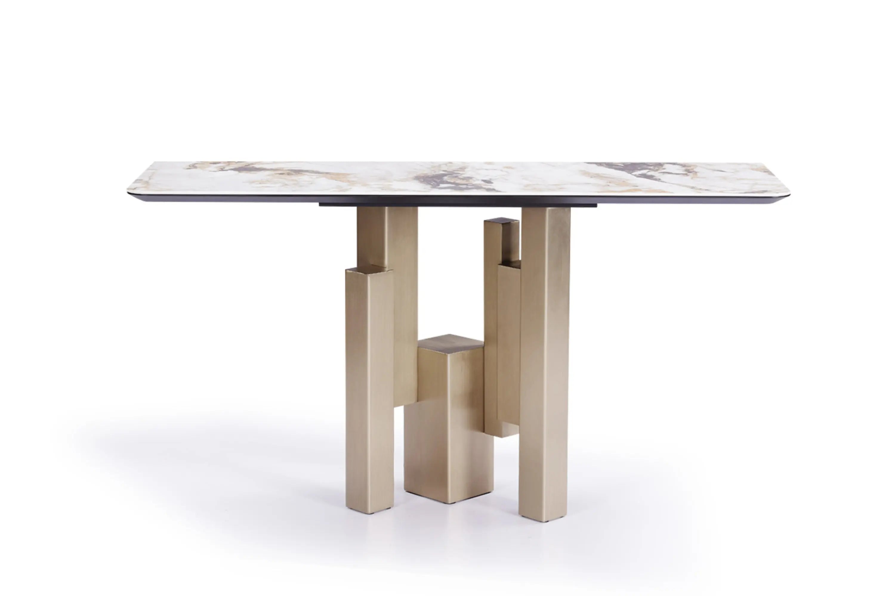 Table console d'entrée en marbre de luxe léger au design moderne