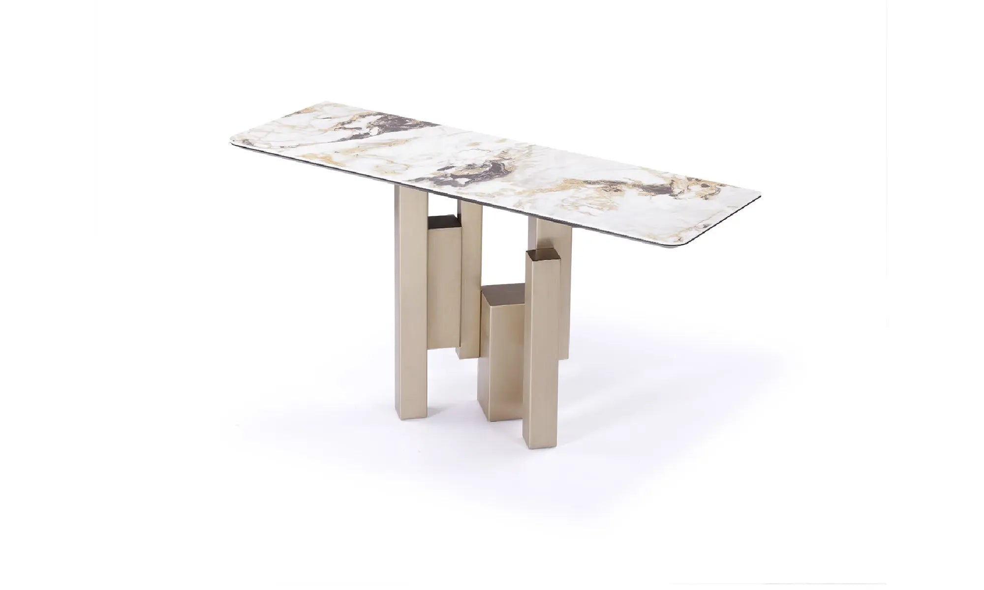 Table console d'entrée en marbre de luxe léger au design moderne