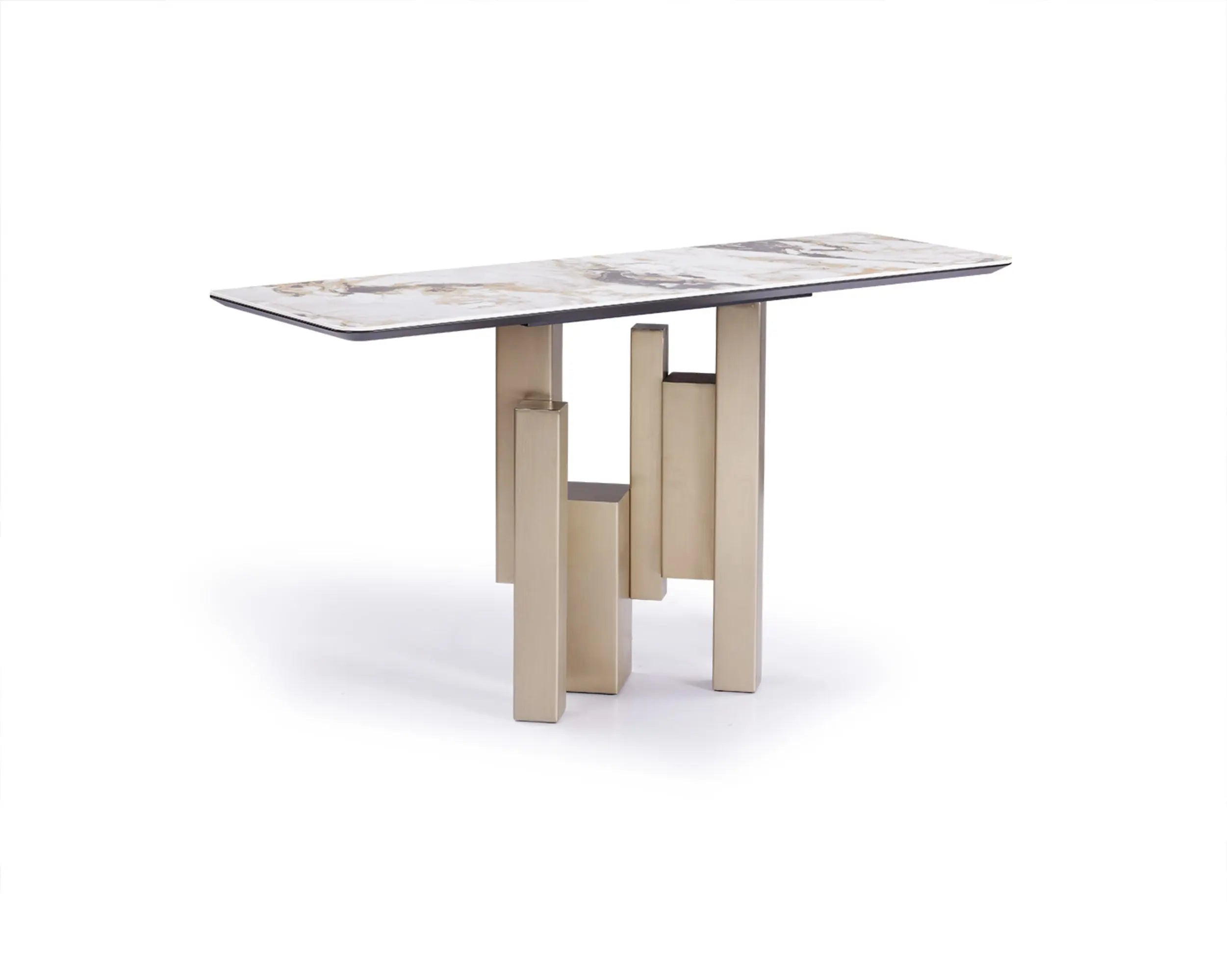 Table console d'entrée en marbre de luxe léger au design moderne
