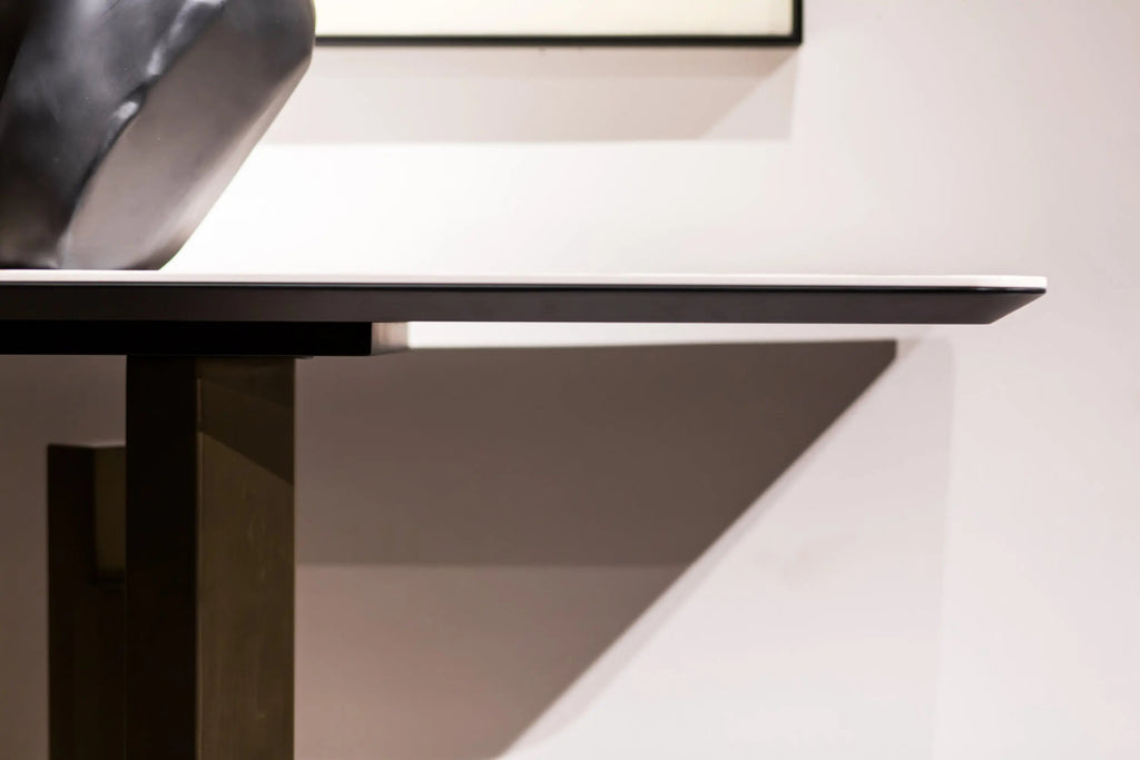 Table console d'entrée en marbre de luxe léger au design moderne