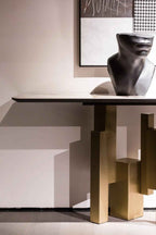 Table console d'entrée en marbre de luxe léger au design moderne