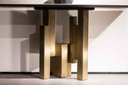 Table console d'entrée en marbre de luxe léger au design moderne