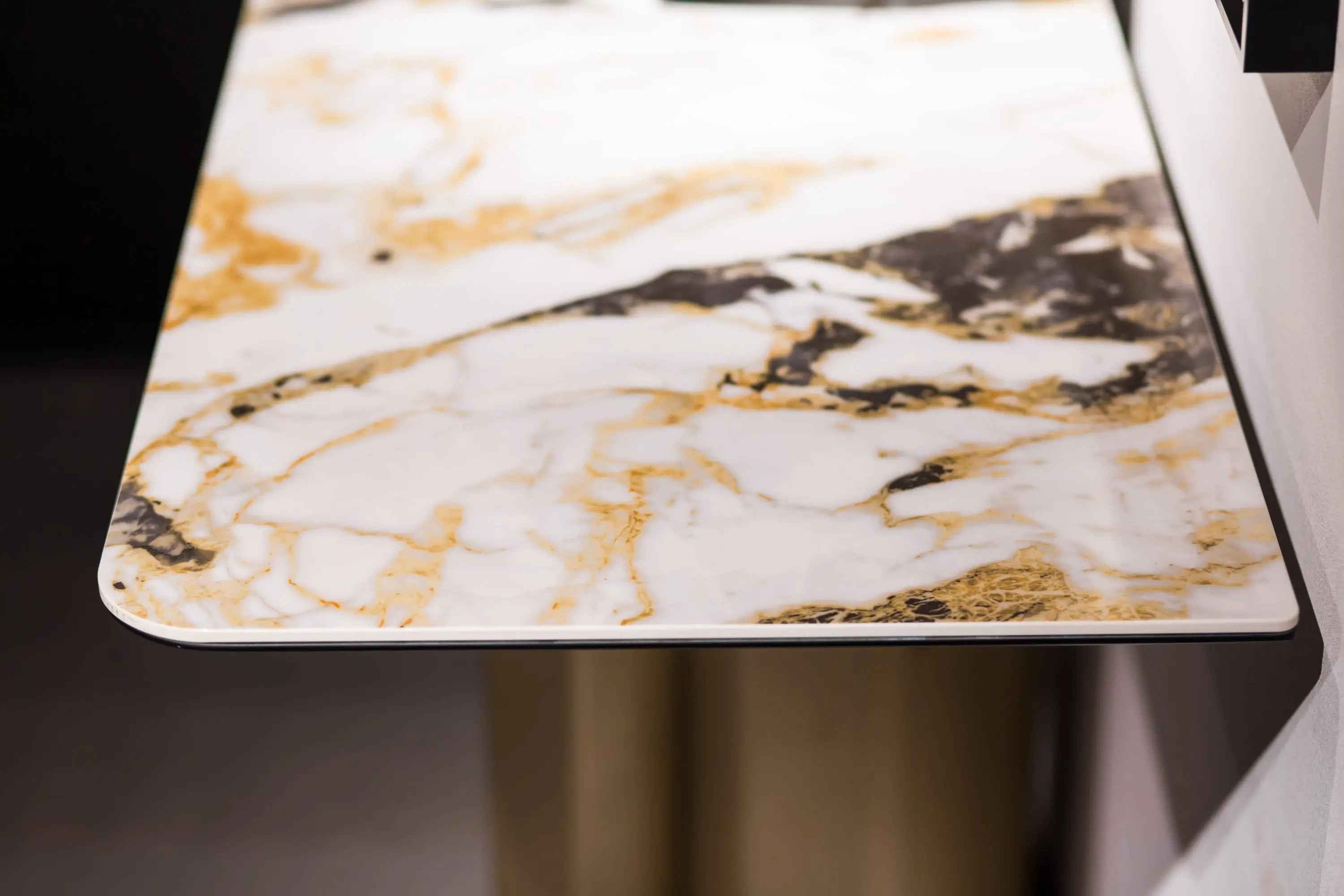 Table console d'entrée en marbre de luxe léger au design moderne