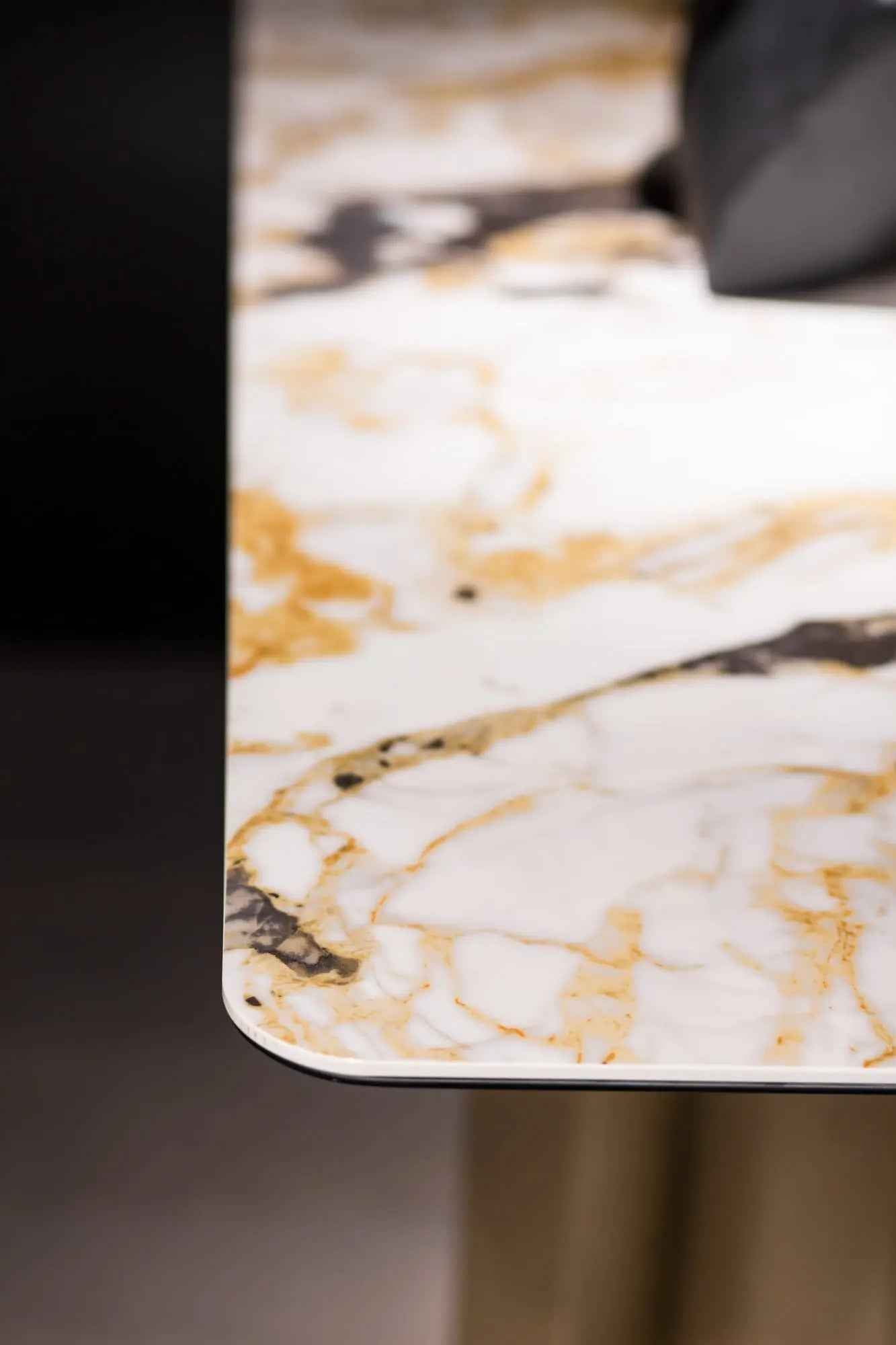 Table console d'entrée en marbre de luxe léger au design moderne