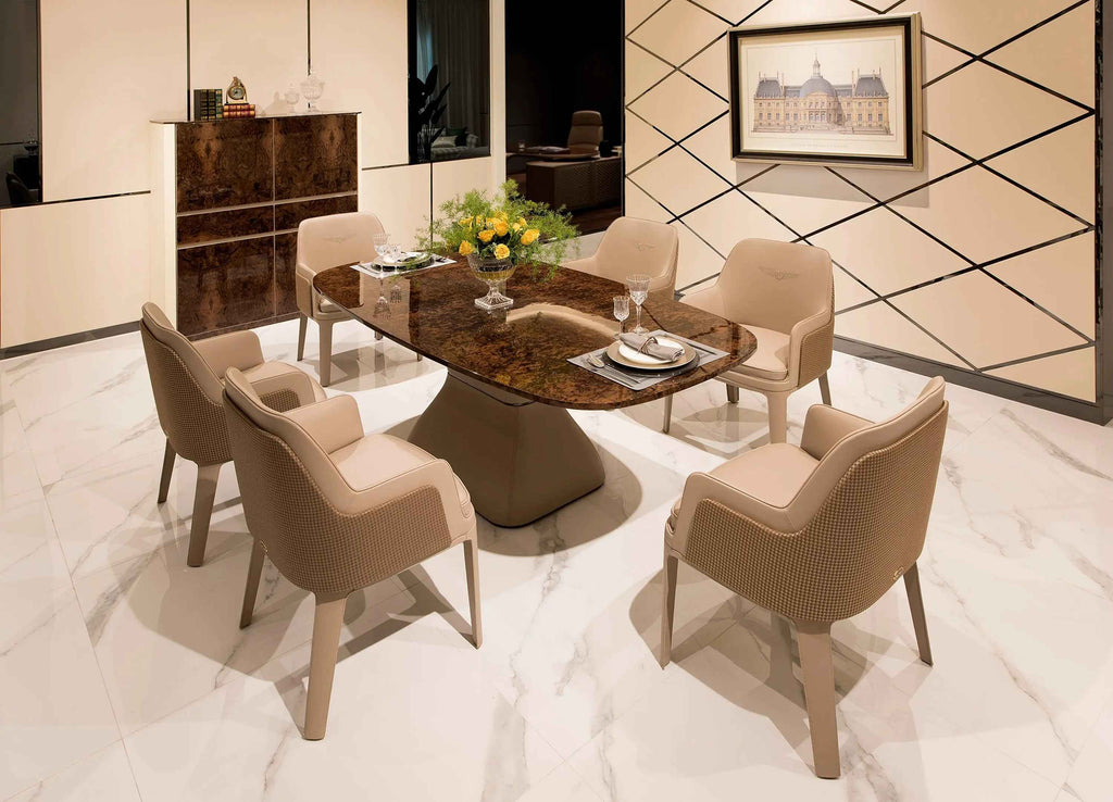 Table à manger moderne en marbre de luxe pour salon