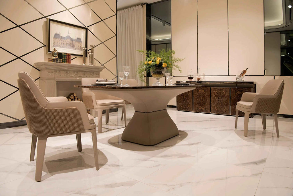Table à manger moderne en marbre de luxe pour salon