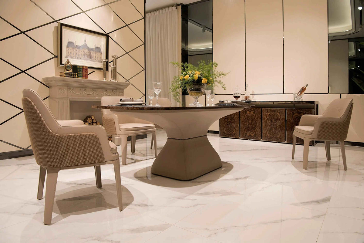 Table à manger Bentley carrée moderne de luxe en marbre pour salon W001D1A