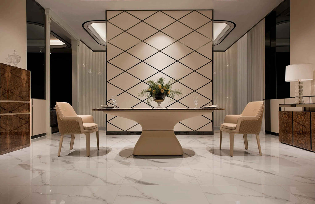 Table à manger moderne en marbre de luxe pour salon