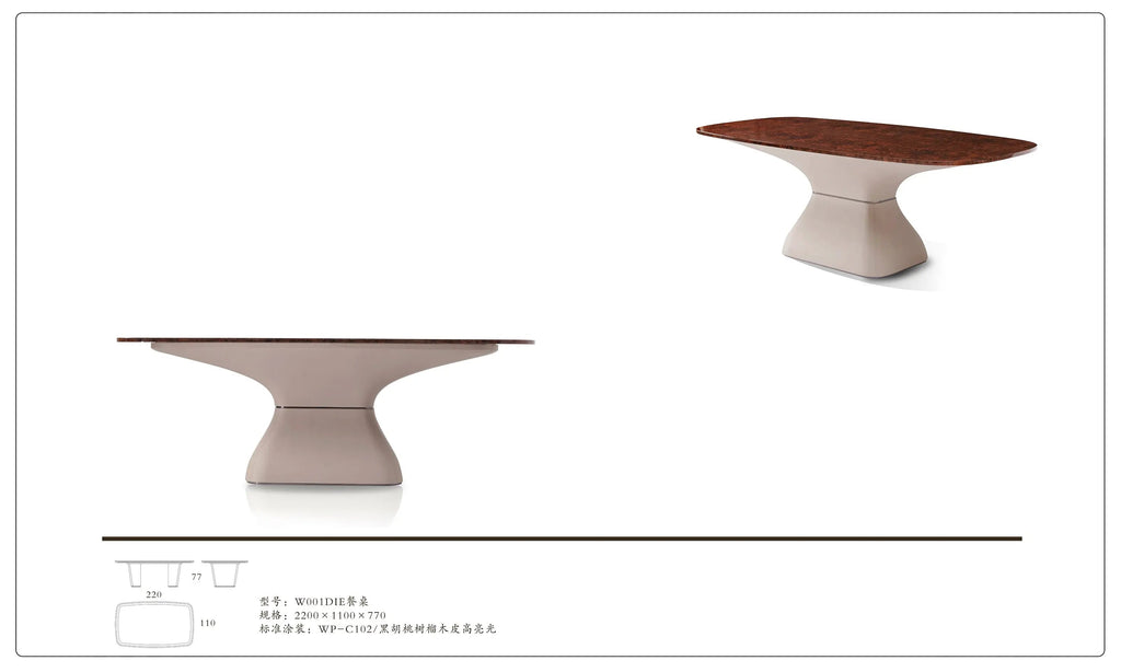 Table à manger moderne en marbre de luxe pour salon
