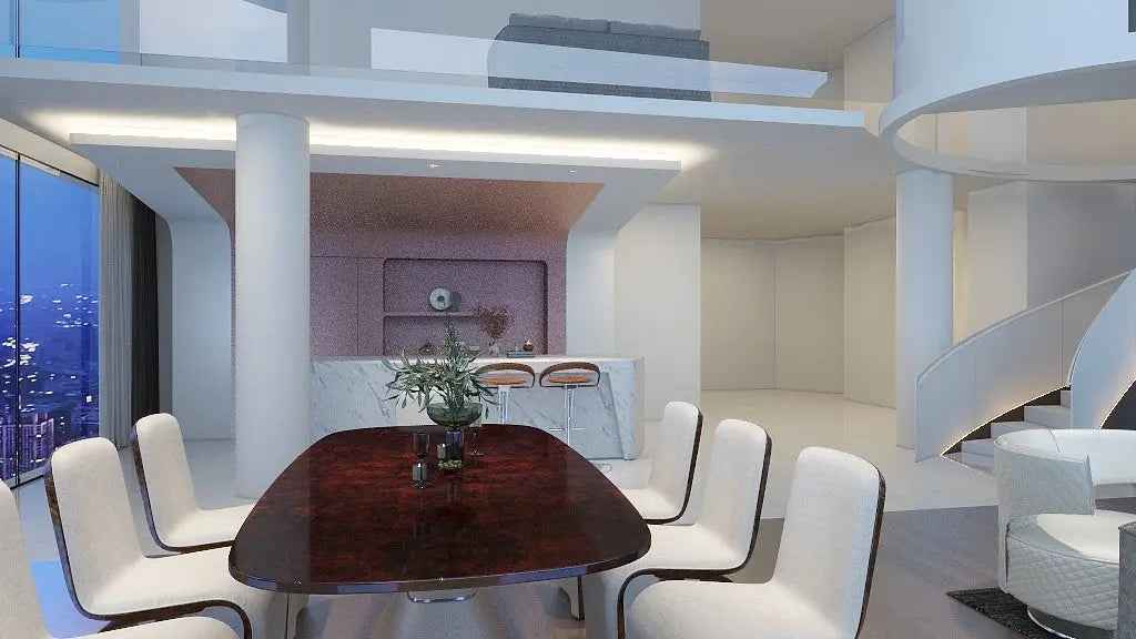 Table à manger moderne en marbre de luxe pour salon