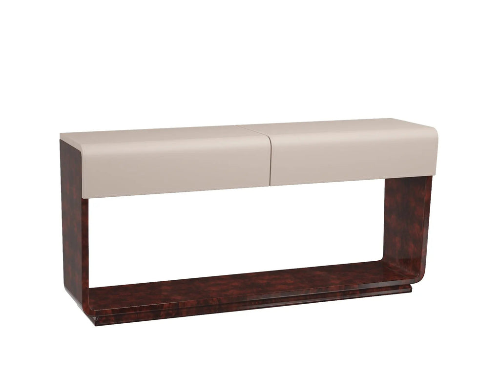 Console de vestibule en placage de bois de luxe pour entrée de salon