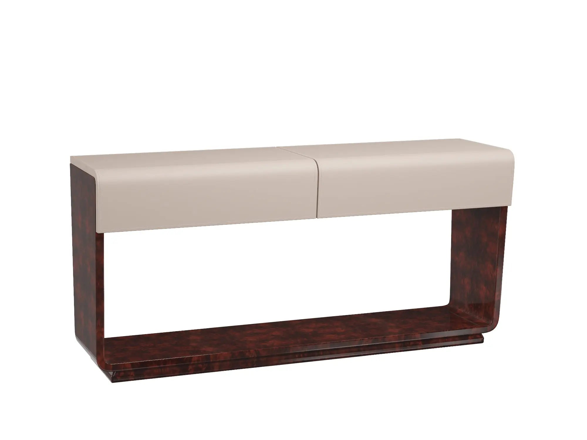 Console de vestibule en placage de bois de luxe pour entrée de salon