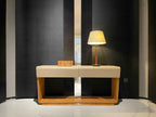 Console de vestibule en placage de bois de luxe pour entrée de salon