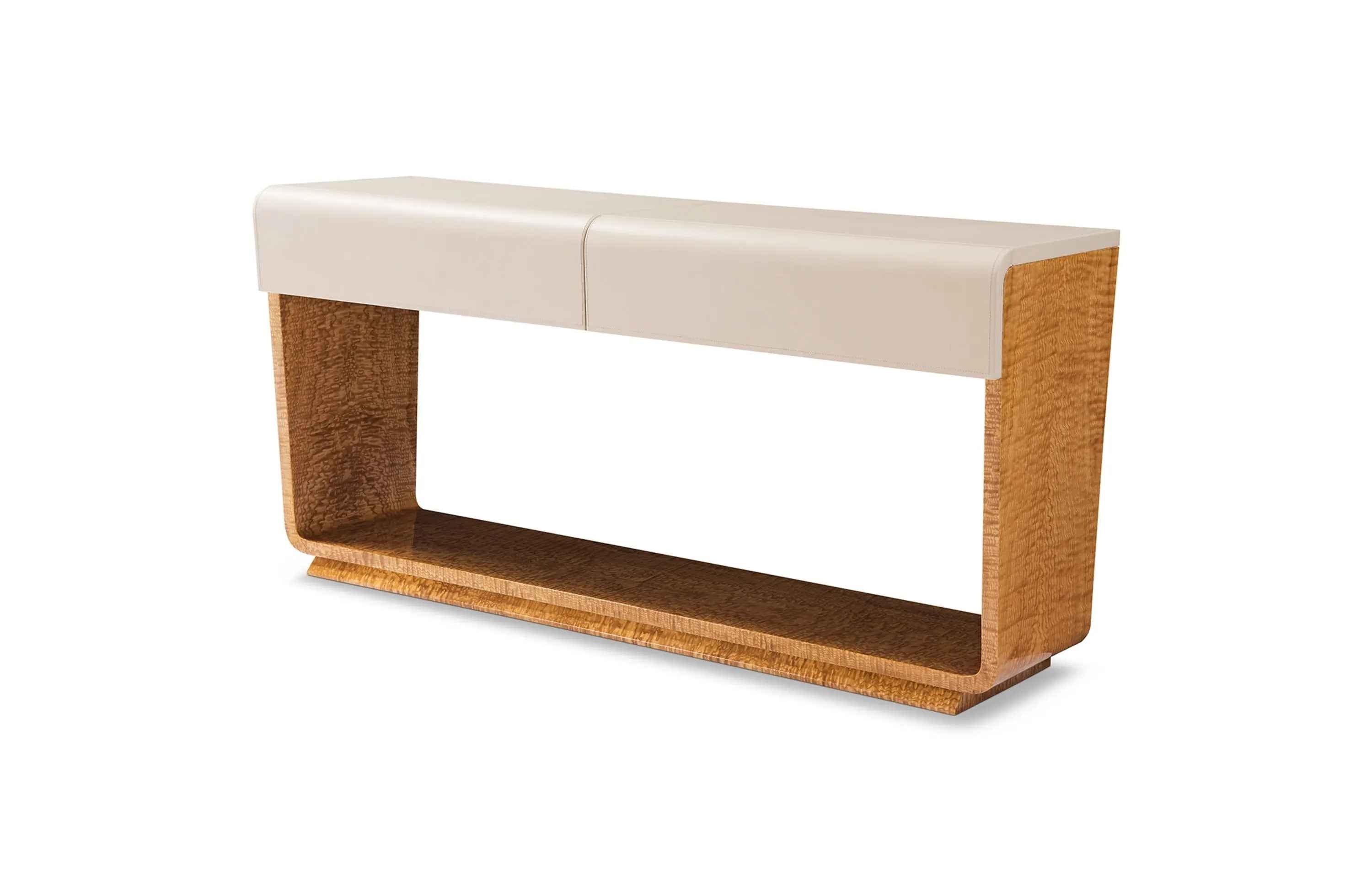 Console de vestibule en placage de bois de luxe pour entrée de salon