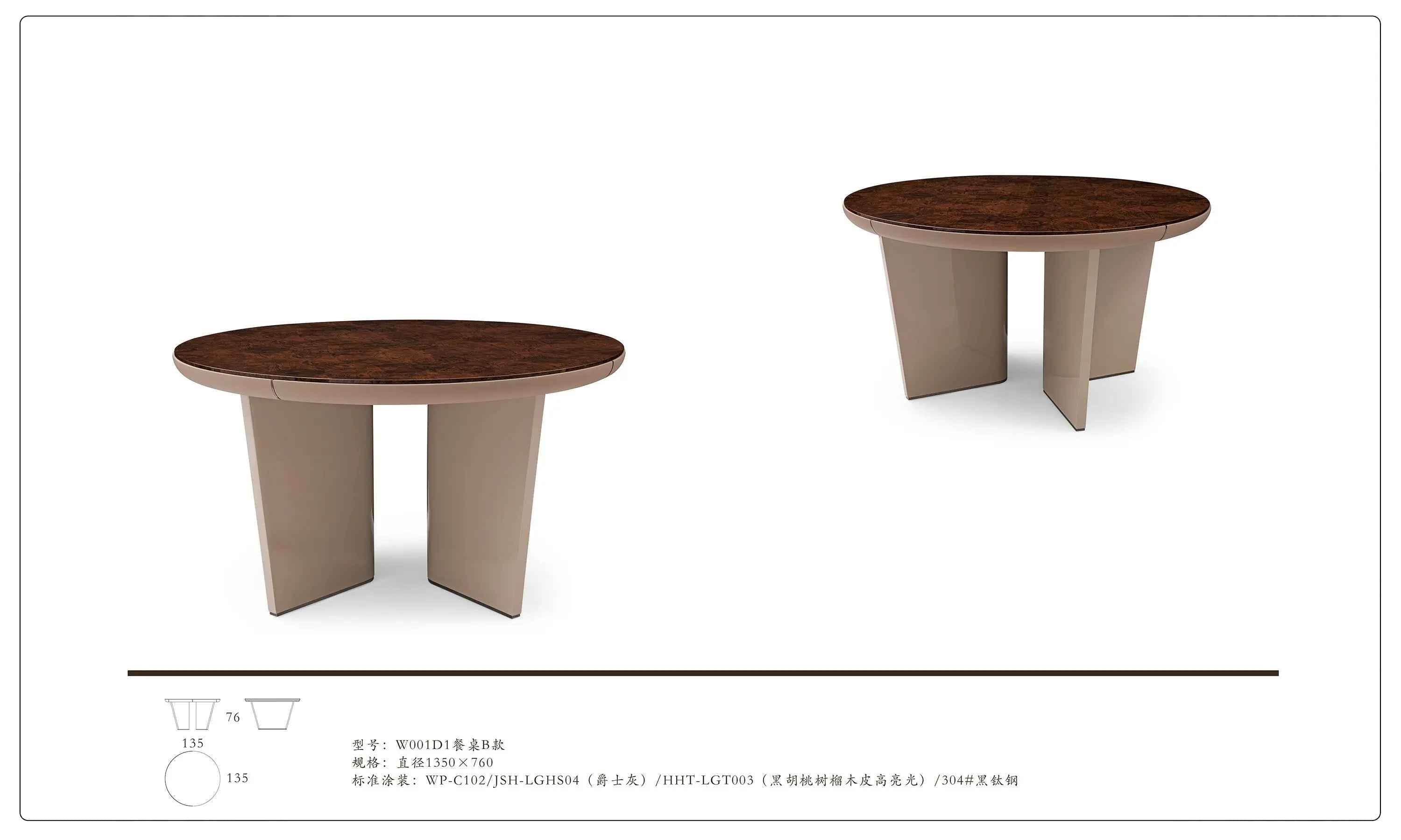 Table à manger ronde de luxe en marbre, style moderne et minimaliste