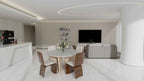 Table à manger ronde de luxe en marbre, style moderne et minimaliste