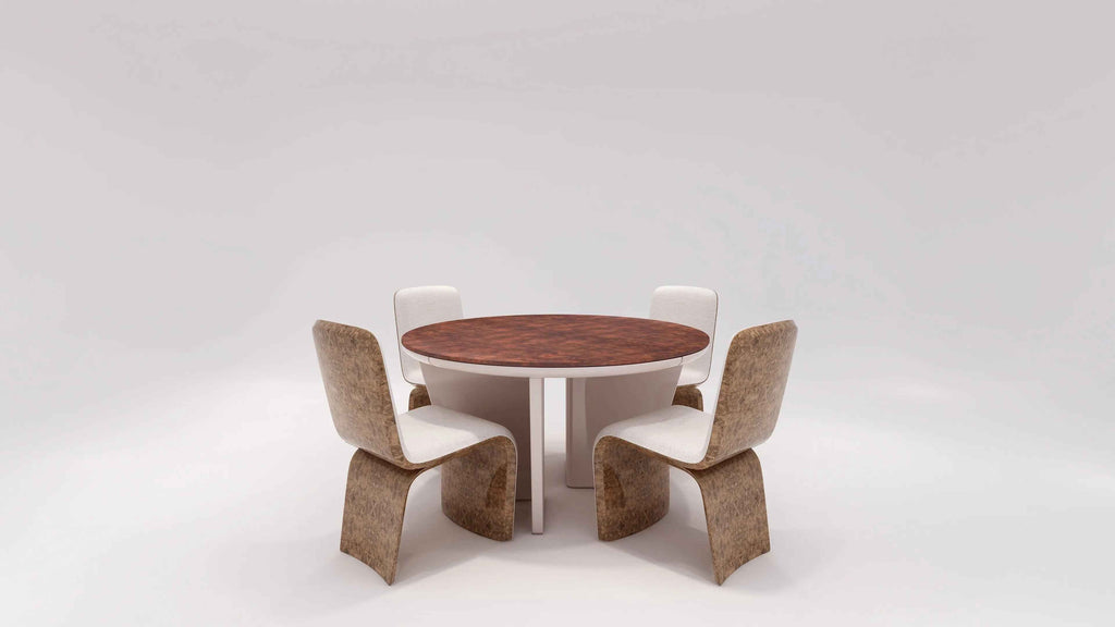 Table à manger ronde de luxe en marbre, style moderne et minimaliste