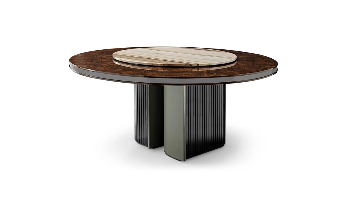 Table de salle à manger moderne en marbre italien W008D1 Style Visionnaire Base en acier inoxydable Table à manger Palace