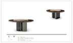 Table à manger moderne en marbre italien avec base en acier inoxydable