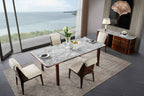 Table à manger moderne en marbre pour un repas élégant