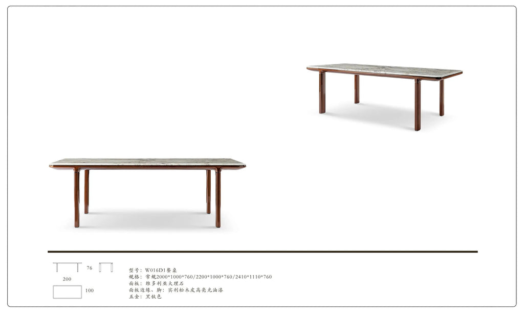 Table à manger moderne en marbre pour un repas élégant