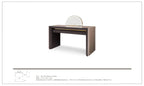 Coiffeuse de luxe moderne avec miroir demi-lune et tiroir en cuir