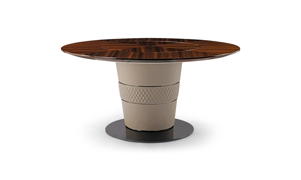 Table à manger ronde de luxe à plateau en bois pour 4 personnes