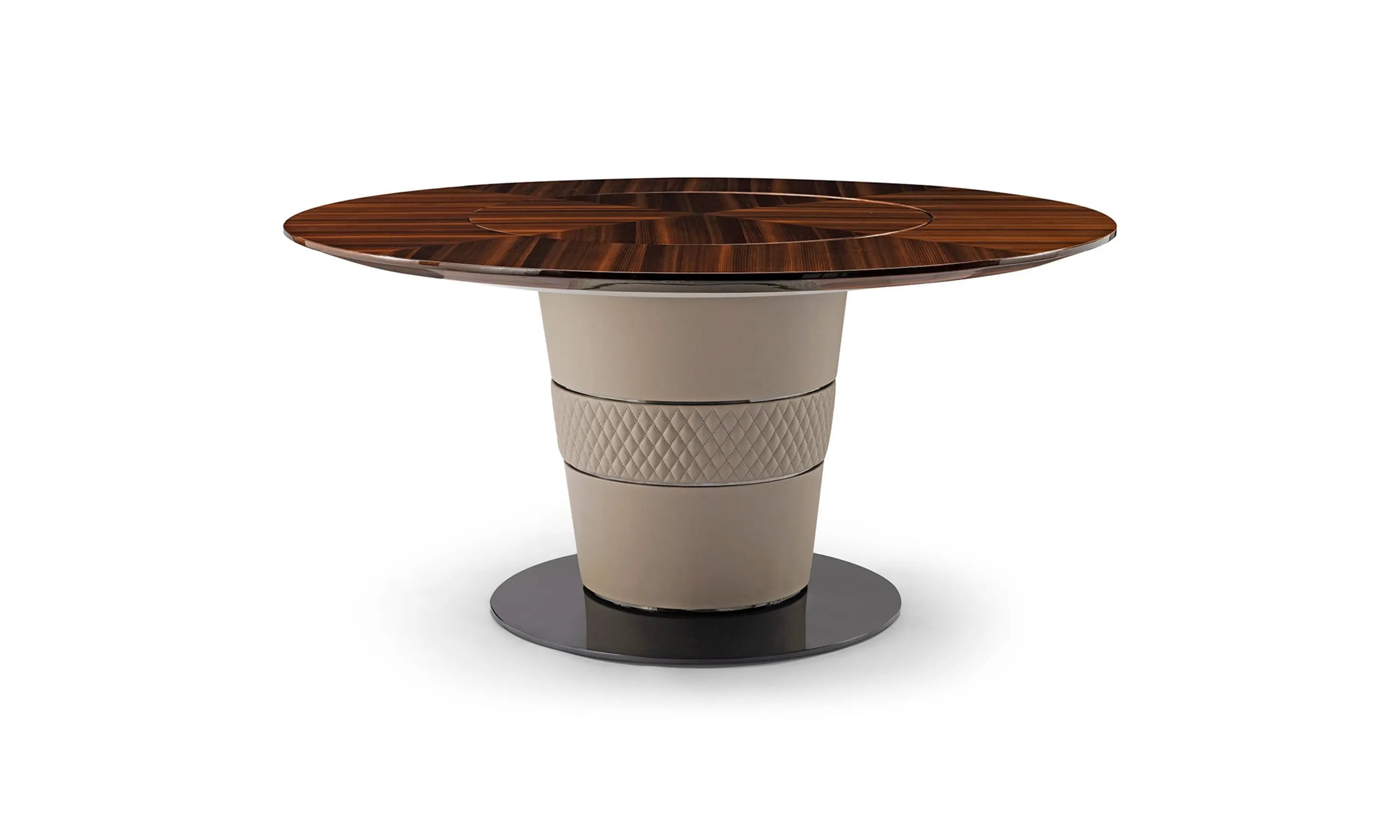 Table à manger ronde de luxe à plateau en bois pour 4 personnes