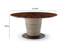 Table à manger ronde de luxe à plateau en bois pour 4 personnes