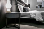 Table de chevet grise élégante pour chambres modernes