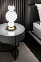 Table de chevet grise élégante pour chambres modernes