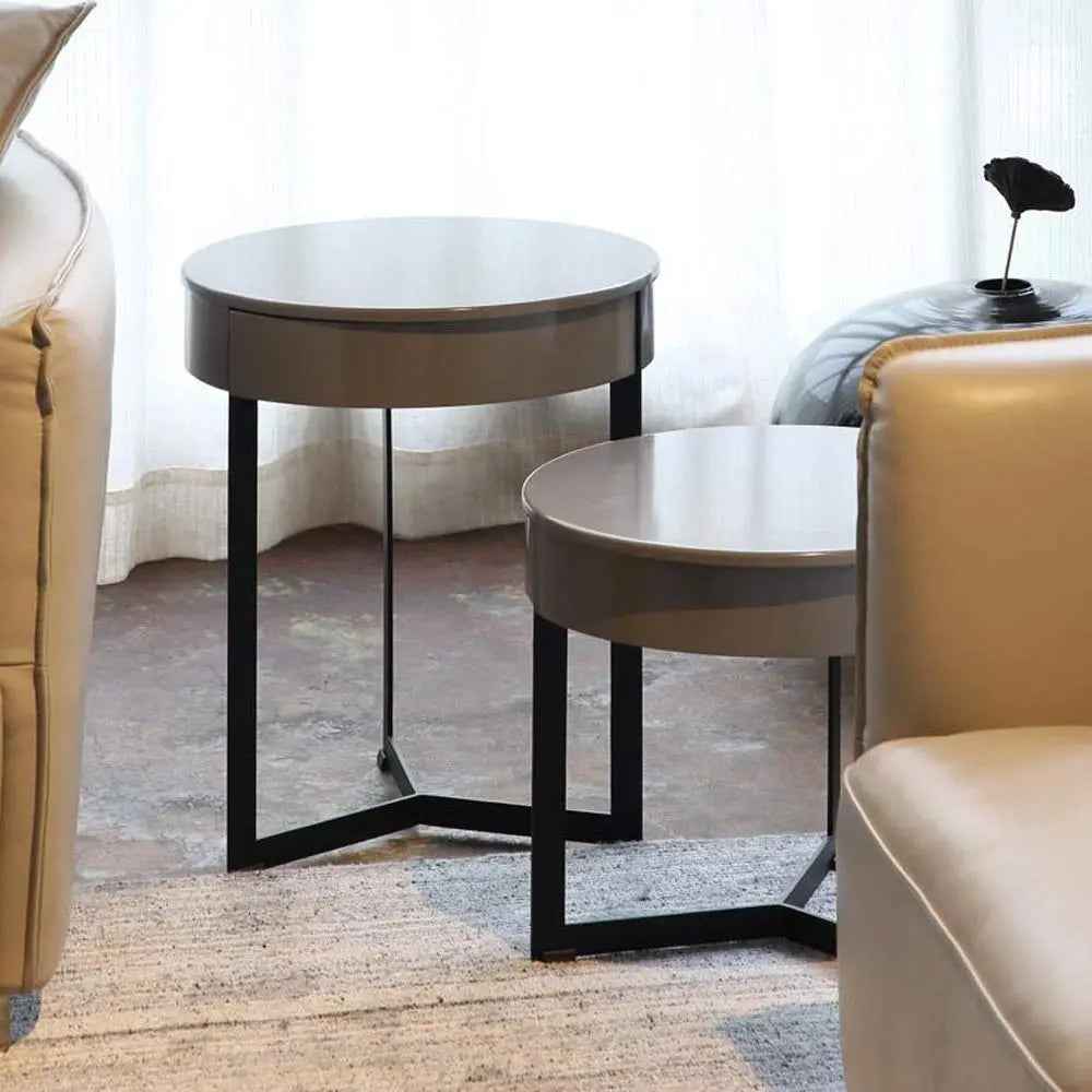 Table de chevet grise élégante pour chambres modernes