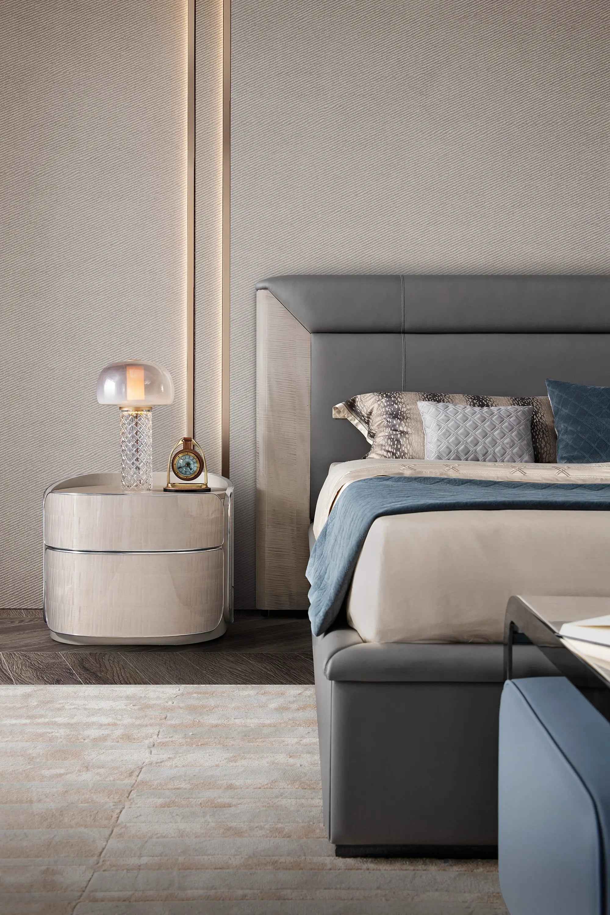 Table de chevet moderne de luxe avec rangement élégant