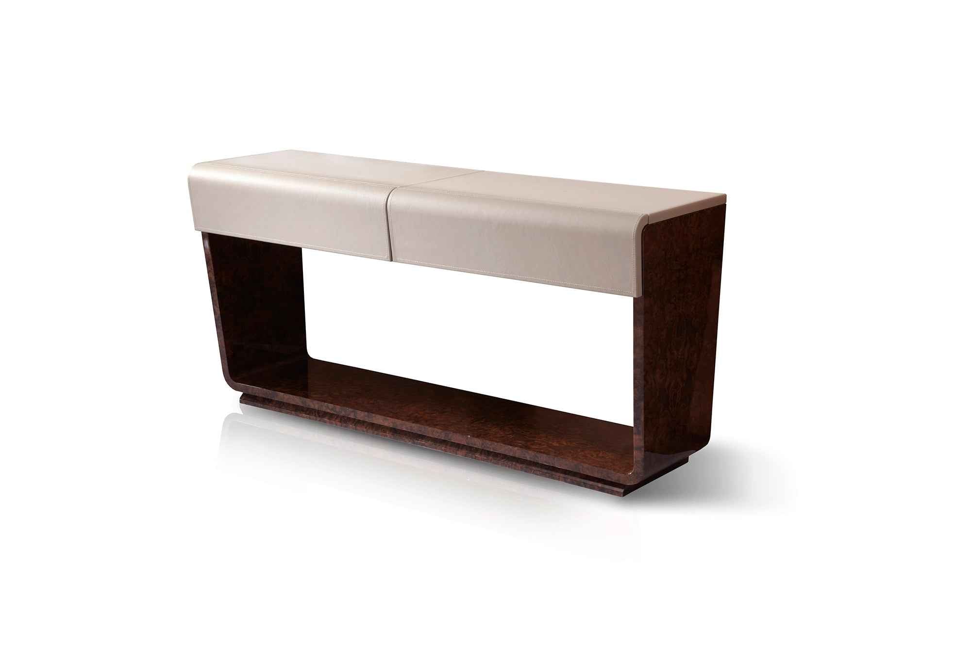 Console de vestibule en placage de bois de luxe pour entrée de salon