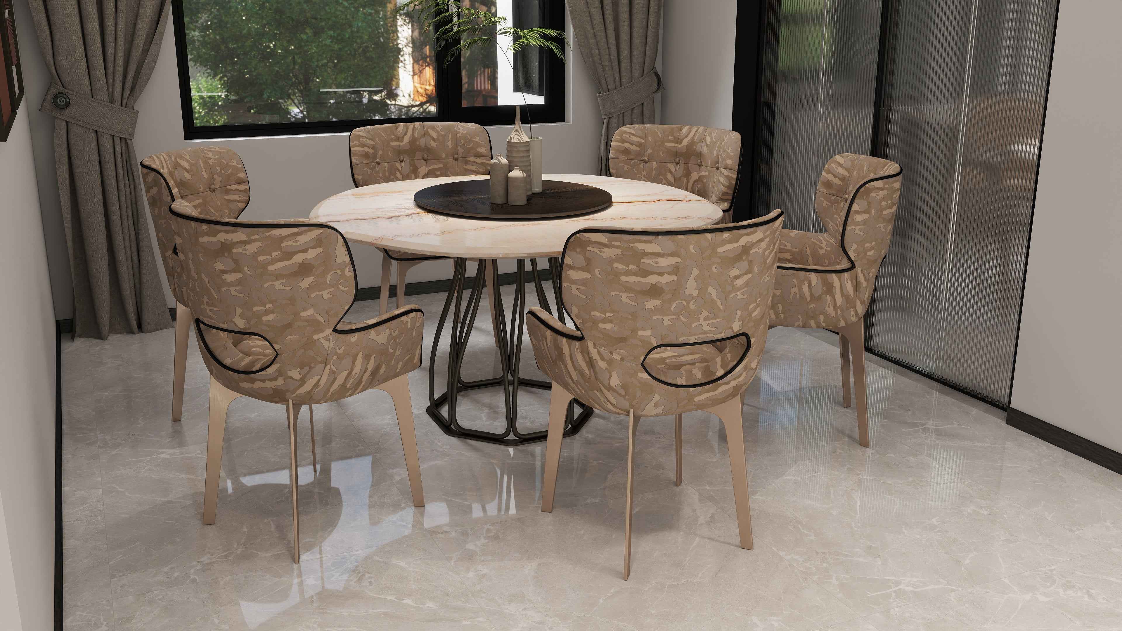 Table à manger moderne pour salles à manger élégantes