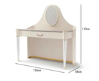 Coiffeuse en cuir blanc avec miroir pour chambres élégantes