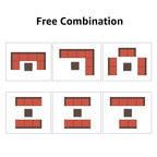 Ensemble de canapé d'angle d'extérieur 7 pièces en osier/acier avec coussins