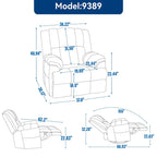 Fauteuil inclinable manuel vert surdimensionné avec pivotement, basculement et revêtement en tissu
