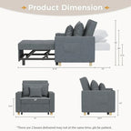Fauteuil convertible 3-en-1, plusieurs coloris, une place