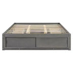 Cadre de lit plateforme Whisen Queen avec 4 tiroirs de rangement et rangement dans le pied de lit