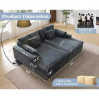 AMERLIFE Canapé double méridienne 93 po pour deux, canapé nuage avec assise profonde, coussins lombaires et accoudoirs larges, assemblage facile, fausse fourrure