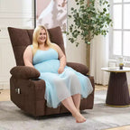 Fauteuil inclinable releveur électrique pour personnes âgées avec fonctions massage et chauffage, inclinable surdimensionné avec fonctions massage et chauffage, revêtement doux et rembourré, poche latérale et porte-gobelets