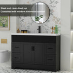 Meuble-lavabo de salle de bain Wavy Line 30/36/48 avec évier et robinet